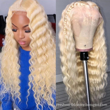 Transparent frontal 613 blonde hd human hair lace front wig,lace 100% virgin human hair wig,front lace brazilian hair wig vendor